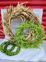 Group shot of all four wreaths showing sizes and colors