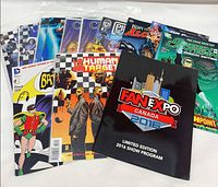 Entire lot fanned out showing all comic covers and program