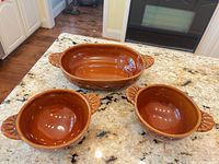 Top view showing all three ceramic bowls