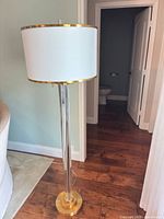 Full view of lamp showing shade, column, base