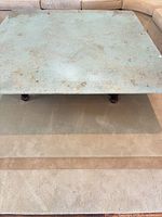 Top view showing square antiqued mirrored glass surface