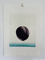 Full view of unframed etching showing plum form and gradient with entire sheet visible