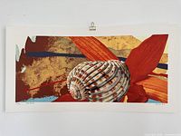 Full view of unframed lithograph on white background