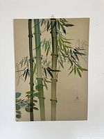 Full view of unframed lithograph on wall