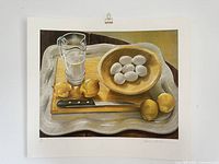 Full view of lithograph showing still-life subject and margins