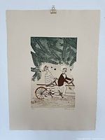 Full view of unframed etching showing image and margins