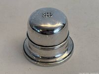 Closed view showing domed lid with Birks monogram
