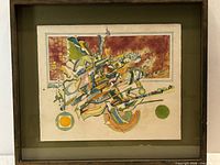 Framed abstract artwork front view