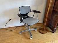 Full view of desk chair front angle