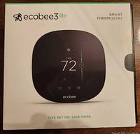 front of ecobee3 lite smart thermostat retail box