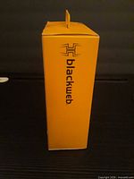Side view of yellow retail box with Blackweb branding