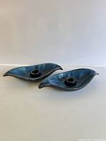 Top view of both leaf-shaped candle holders