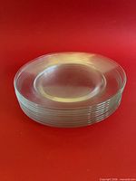 Stack of clear glass plates