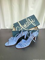 Shoes with original Amalfi box, side and top view