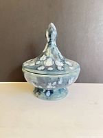 lidded stoneware bowl front view