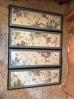 All four framed scroll prints laid out showing complete imagery