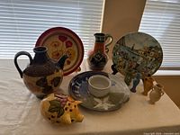 Group shot of all ceramic items on table