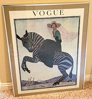 Front view of framed Vogue cover print showing full artwork