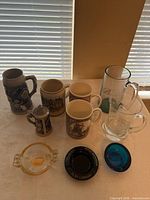 Group shot of all nine items on table