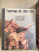 Front cover of one volume (AD 1300-1400) on stand