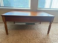 Full view of coffee table front and legs