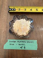 Top view showing full dish and measuring tape confirming diameter