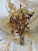 Full view of dried arrangement in vase
