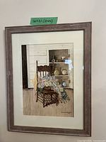 Full view of framed print with mat and frame