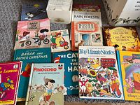 Group shot showing all books spread out