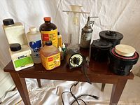 Front view of all items on table