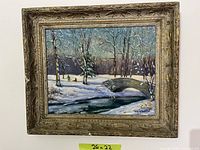 Frontal view of framed painting showing full artwork