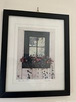 Framed print with window and flower box