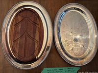 Top view of both platters, one with wooden insert visible