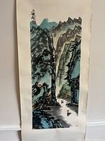 Full view of unmounted Chinese landscape scroll