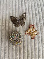 Group shot of all three brooches