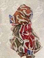 Full scarf displayed showing overall abstract pattern and colors