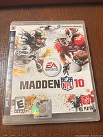 Front of Madden NFL 10 PS3 case with cover art and ESRB rating