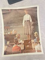 Full view of the Norman Rockwell classroom scene reproduction poster