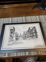 Full view of print on tabletop showing composition and mat