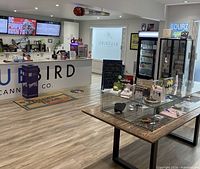 Interior of Blue Bird Cannabis store, contextual image for the gift card