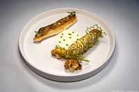 Plated dish example from Aiana menu