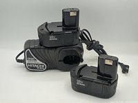 Overall view of charger with both batteries attached