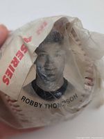 Robby Thompson headshot printed on baseball