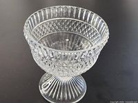 Full view of Fostoria crystal pedestal bowl