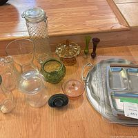 Group view showing all glass vessels and aluminum trays