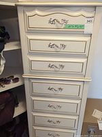 Front view showing full dresser and all eight drawers
