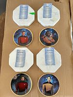 Six-item layout showing four plates with corresponding Styrofoam boxes and COAs