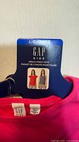 Retail hanger card showing Gap Kids L/G 10/12 Girls 2 Pack Tops