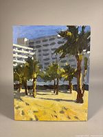 Front view of the oil painting on panel