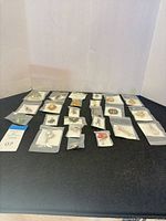 Group shot of all individually bagged brooches